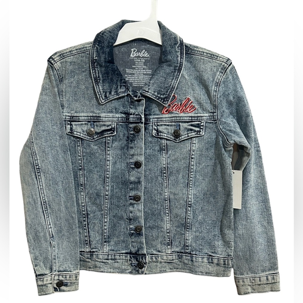 NWT, Girls Barbie Blue Jean Jacket, Size Large (10-12)
